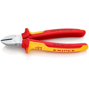 Knipex 70 06 180 Diagonal Cutter chrome-plated 180mm VDE